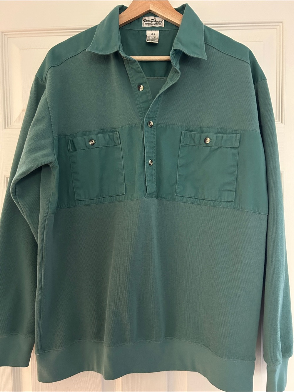 Vintage Teal Men's Norm Thompson Pullover Shirt Size XL